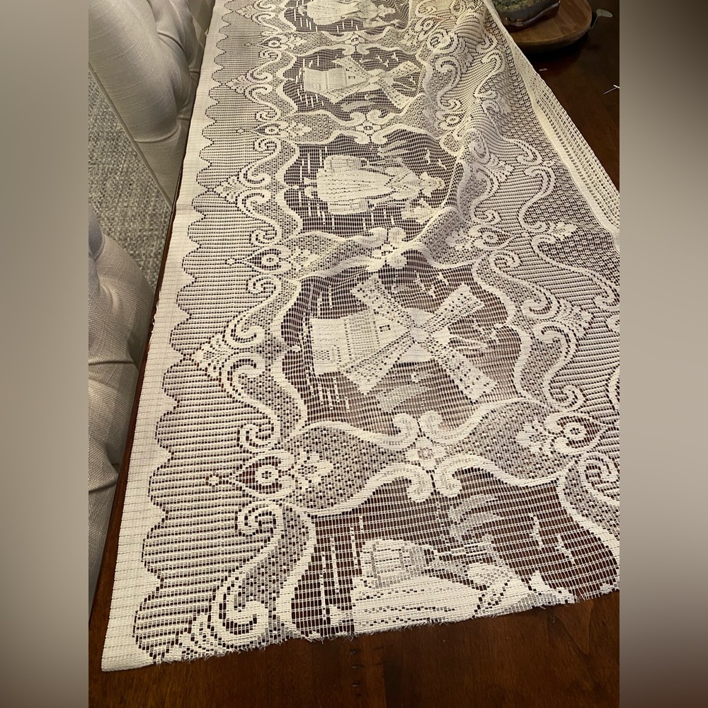 Lace curtain panel dutch windmills